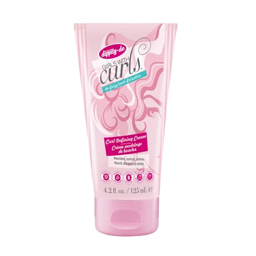 Dippity Do Girls With Curls Leave-In Curl Defining Cream - Anti-Frizz Styling Cream for Curly & Wavy Hair - Includes Shea Butter & Coconut Oil to Strengthen & Protect - 125 Ml/4.2 Fl Oz