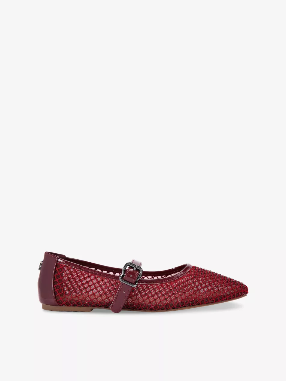 Nina Rhinestone Embelled Mesh Mary Jane Flats
