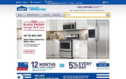 Lowe's homepage