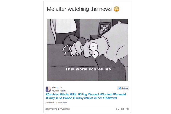 Social media can amplify feelings of anxiety, even from remote threats.