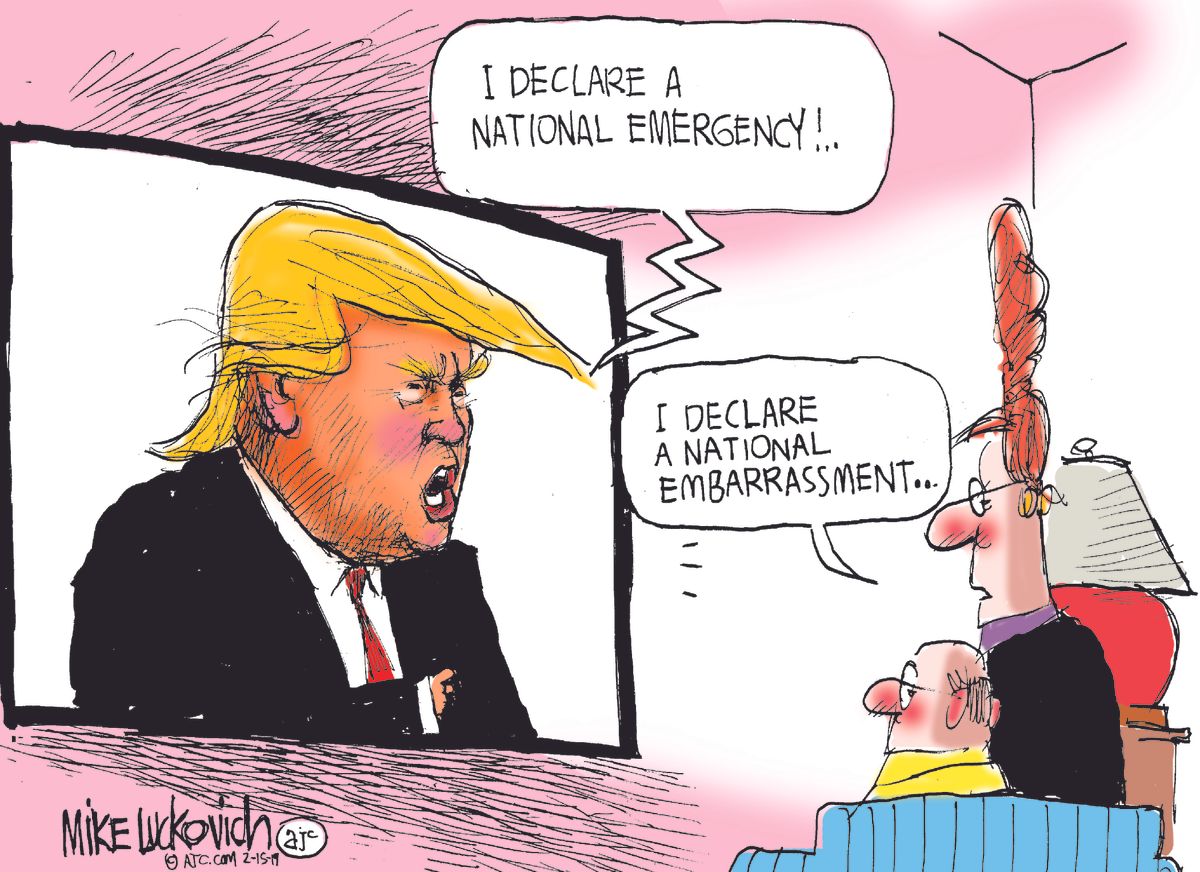 Political Cartoon U.S. Trump Border National Emergency Government ...