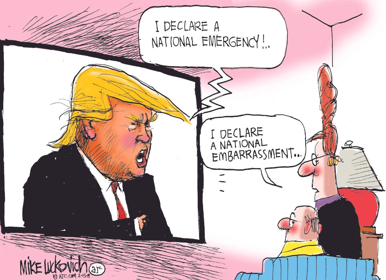 Political Cartoon&amp;amp;nbsp;U.S. Trump Border National Emergency Government Shutdown