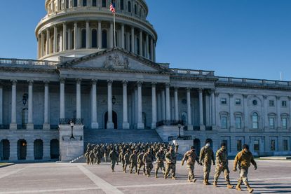 National Guard troops at U.S. Capitol.