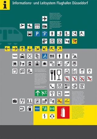 Poster for the Düsseldorf signage, designed by Brigitte Hartwig at MetaDesign in 1996. Image copyright © Erik Spiekermann