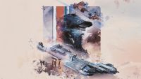 A retro poster featuring pod racers