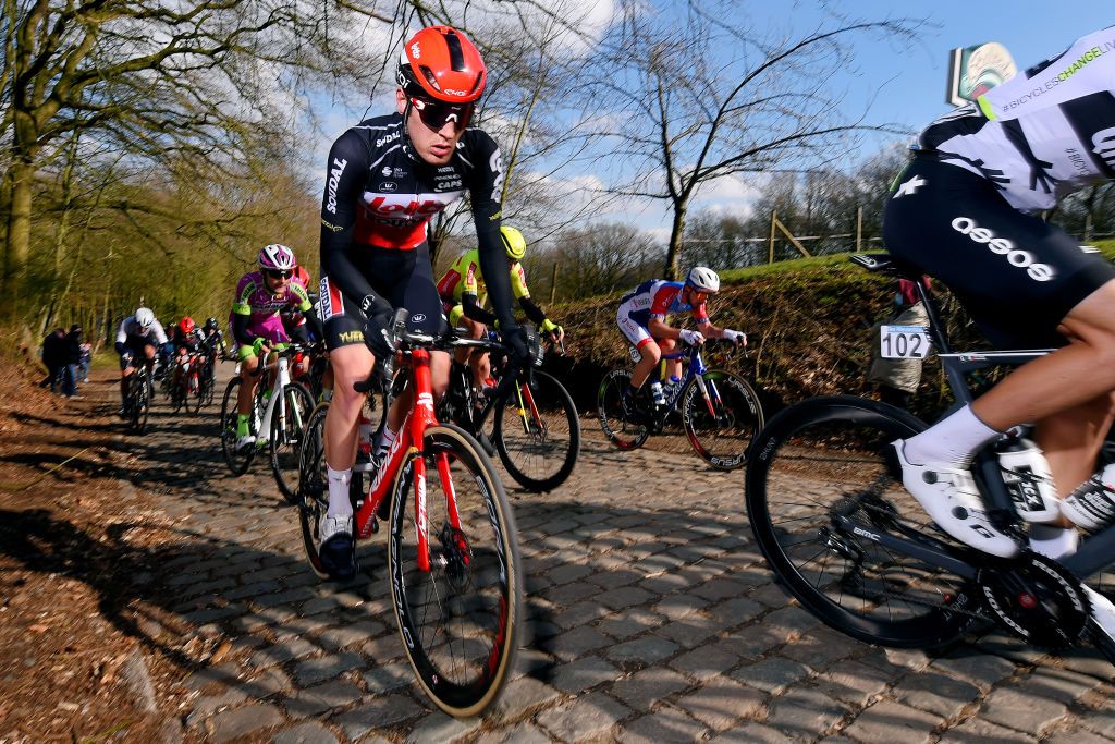 Harry Sweeny (Lotto Soudal) racing in the Bredene Koksijde Classic