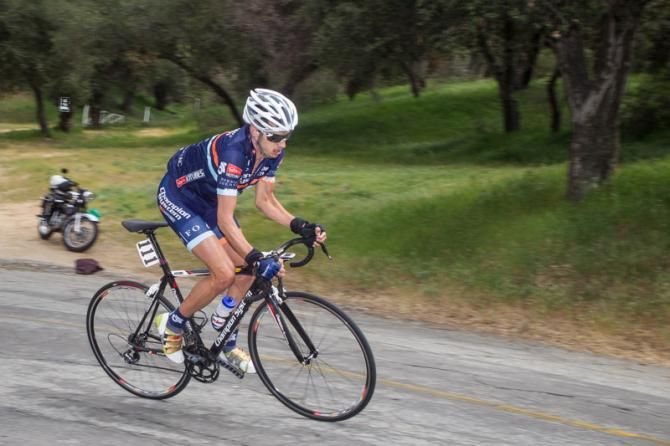 Matt Cook (Champion Systems) off the front to get more KOM points.