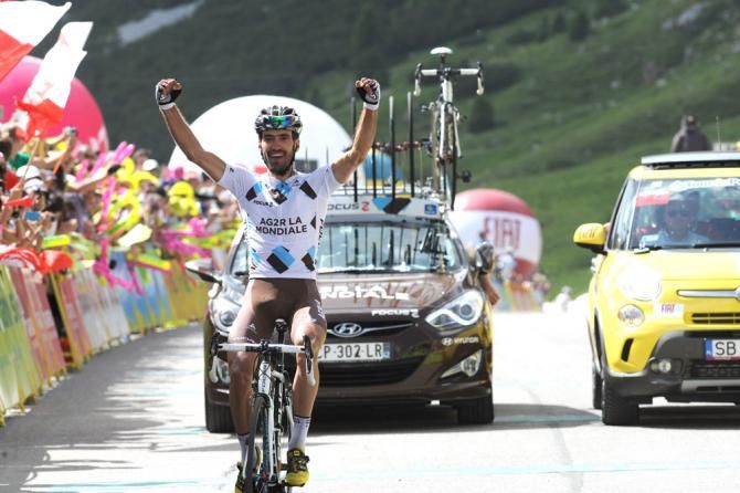 On the final day in the Italian Dolomites, Christophe Riblon (AG2R La Mondiale) soloed to victory in stage 2 at the Tour of Poland