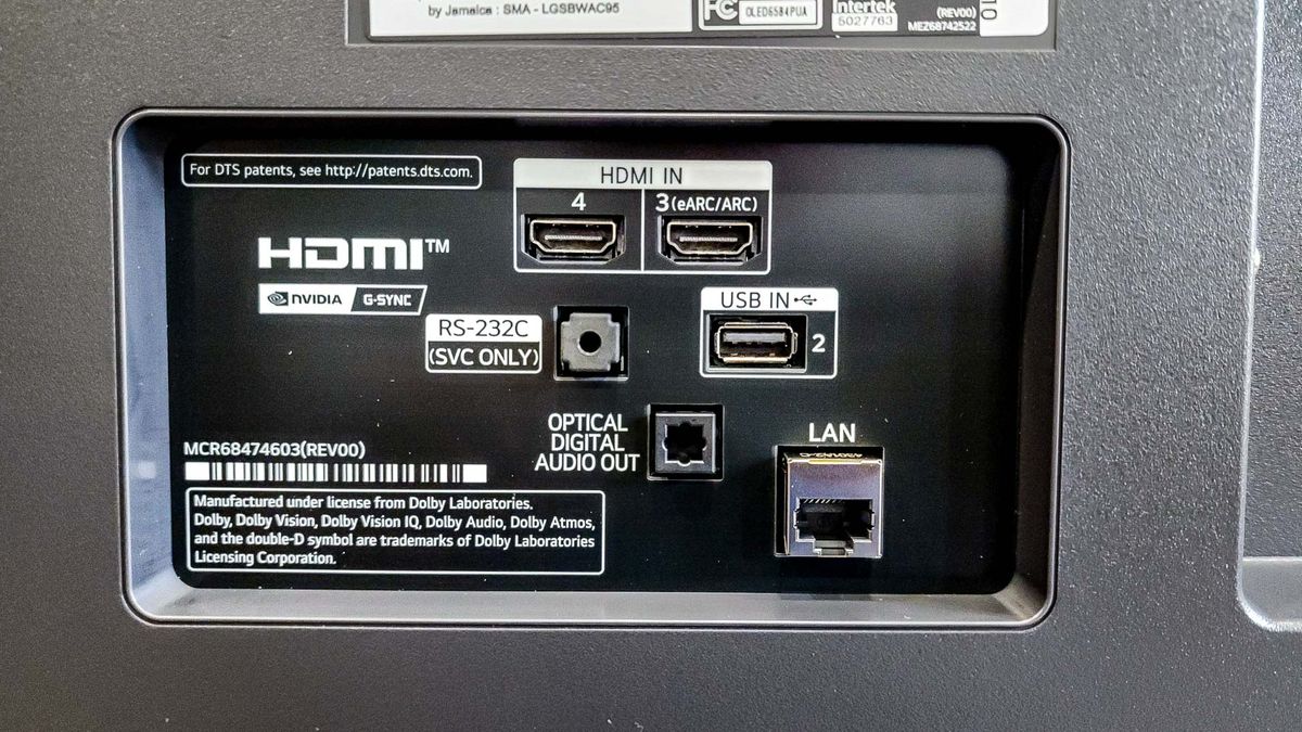 LG B4 OLED TV ports