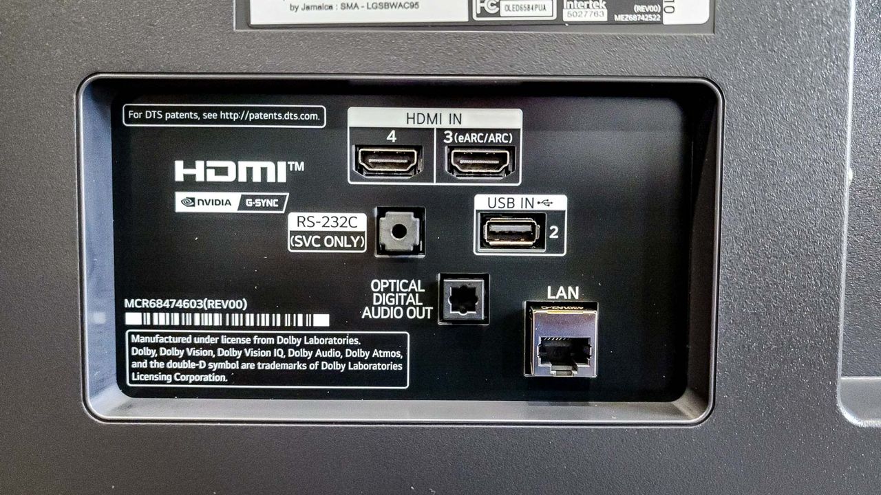 LG B4 OLED TV ports