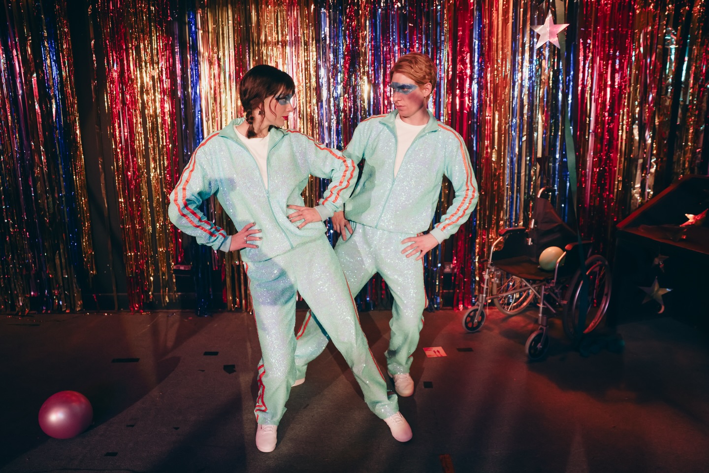 Taylor Swift in the Opalite music video with Domnhall Gleeson wearing sequin jumpsuits