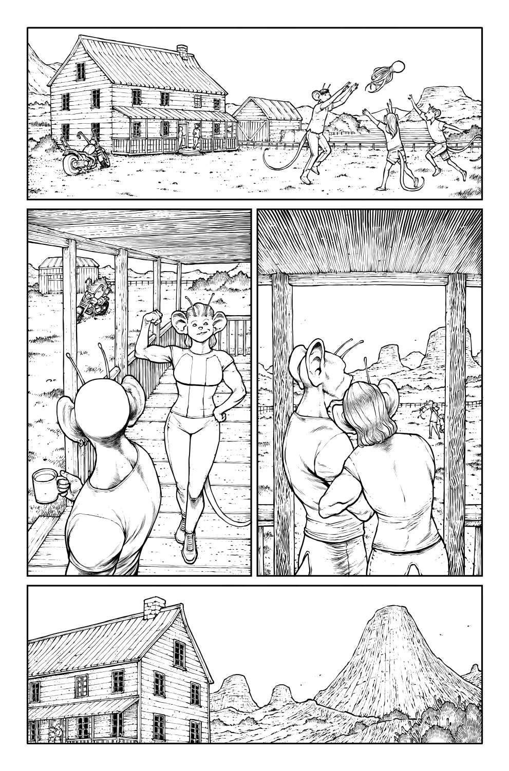 Daniel Gete's black and white interior pages from Biker Mice From Mars #1.