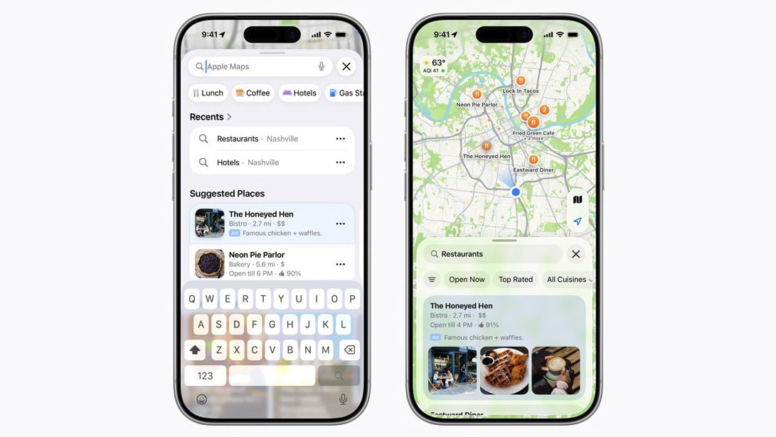Adverts in Apple Maps