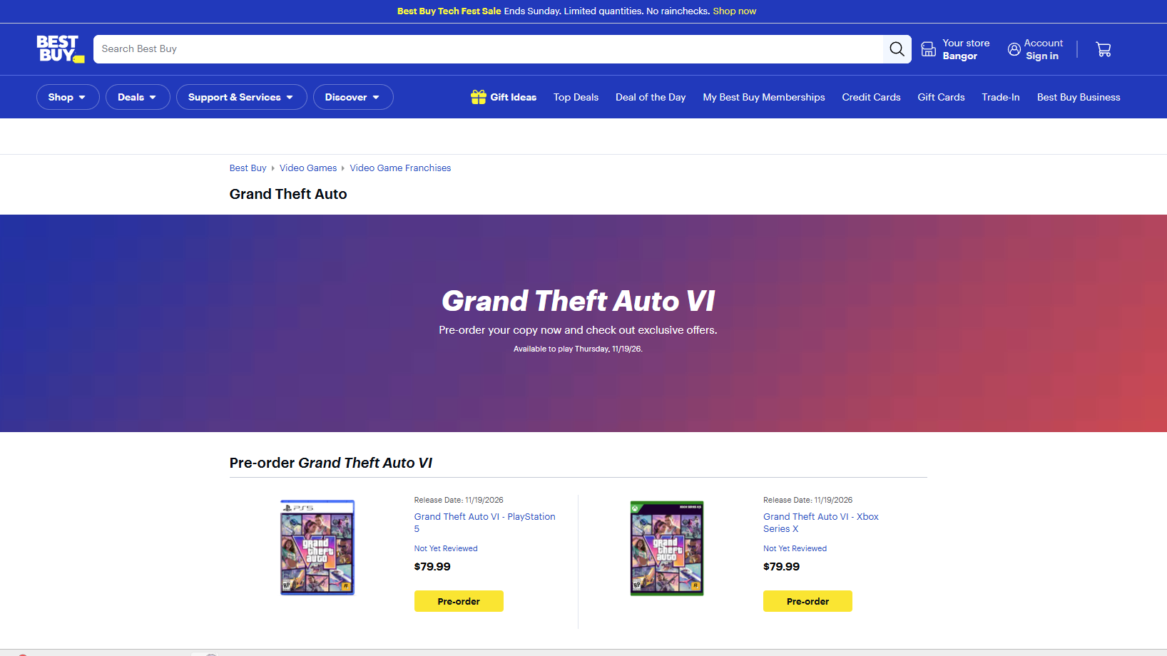 GTA 6 at Best Buy.