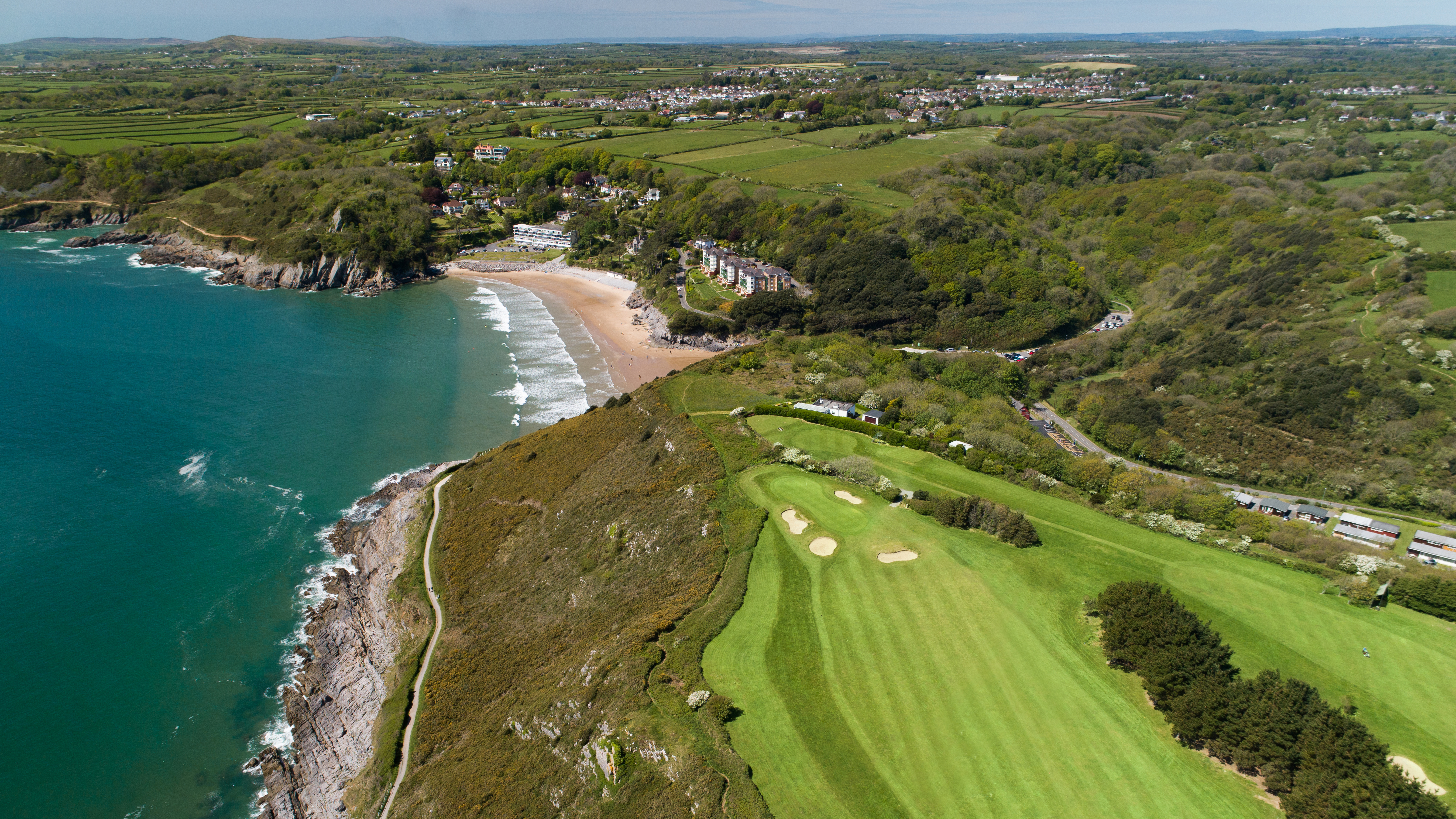 Langland Bay - Aerial