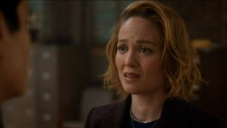 Erika Christensen looking sad at Ramon Rodriguez in Will Trent Season 2.