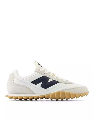 Navy and white trainers
