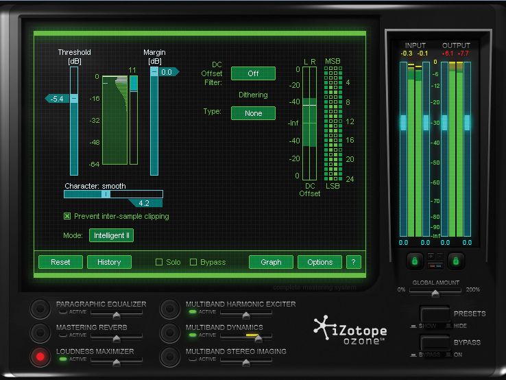 Ozone 4 offers six mastering modules.