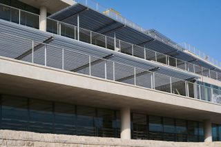 glass facade of the sanaa designed Bezalel Academy of Arts and Design