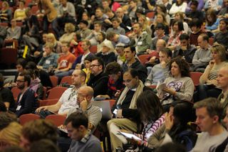 Attendees at a previous TYPO Berlin get settled in