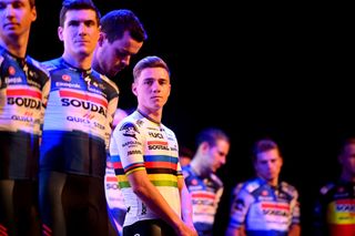 World champion Remco Evenepoel at the Soudal-QuickStep 2023 team presentation in De Panne