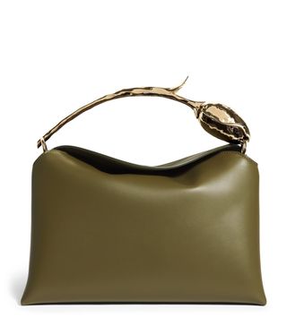 Leather Bloom Top-Handle Bag