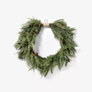 Faux evergreen wreath