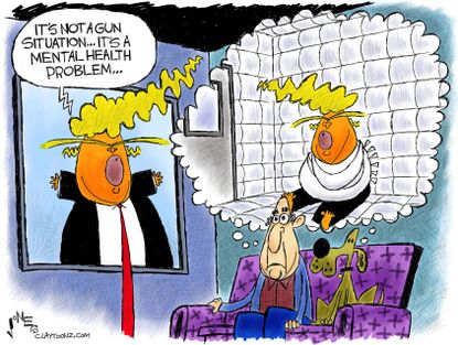 Political cartoon U.S. Trump Texas shooting mental health