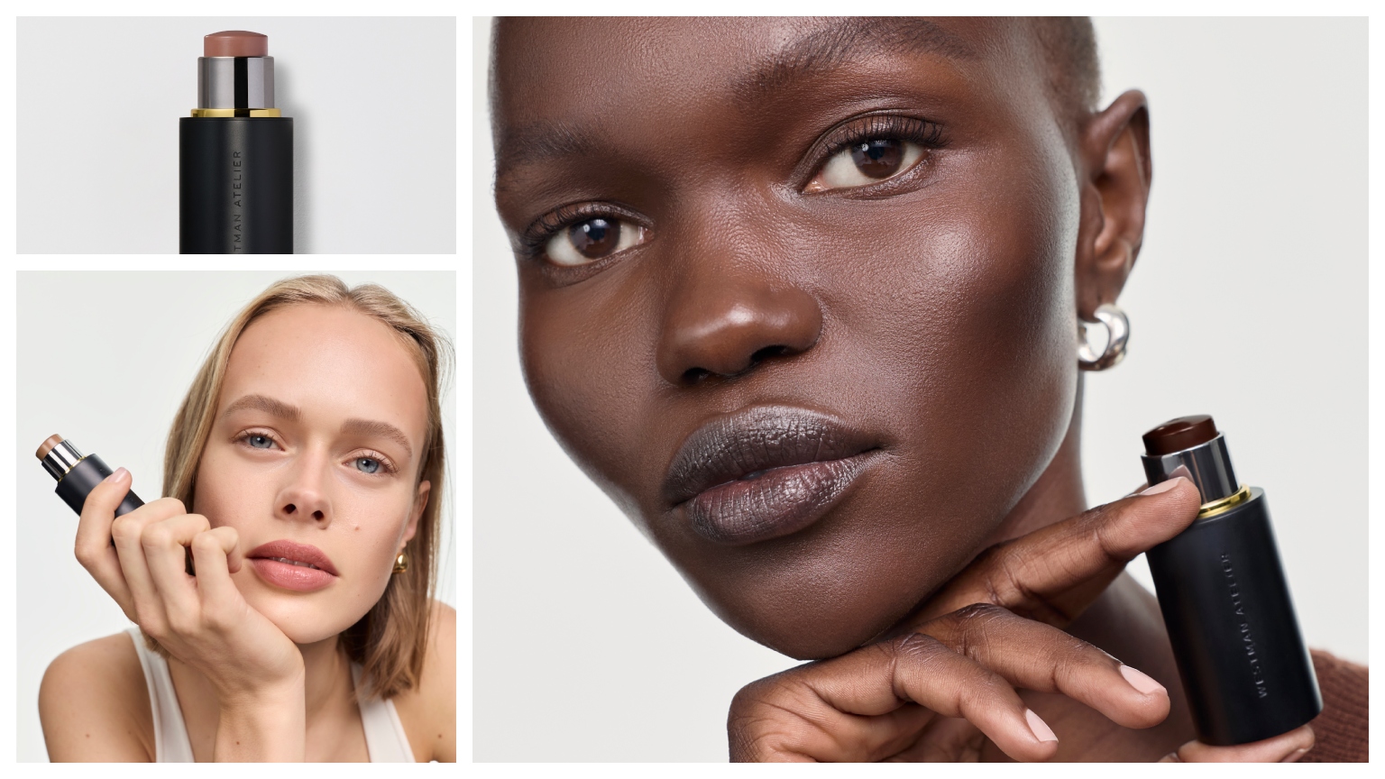 Models showing Westman Atelier's Face Trace Contour Stick