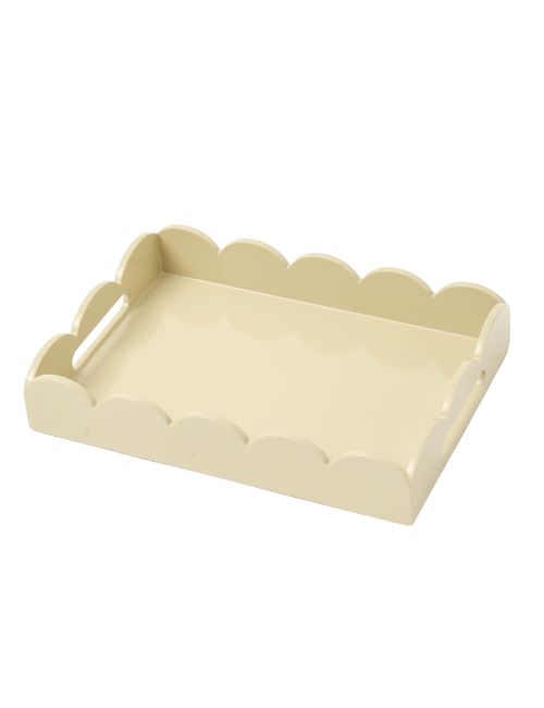 Putty Small Scalloped Lacquer Tray