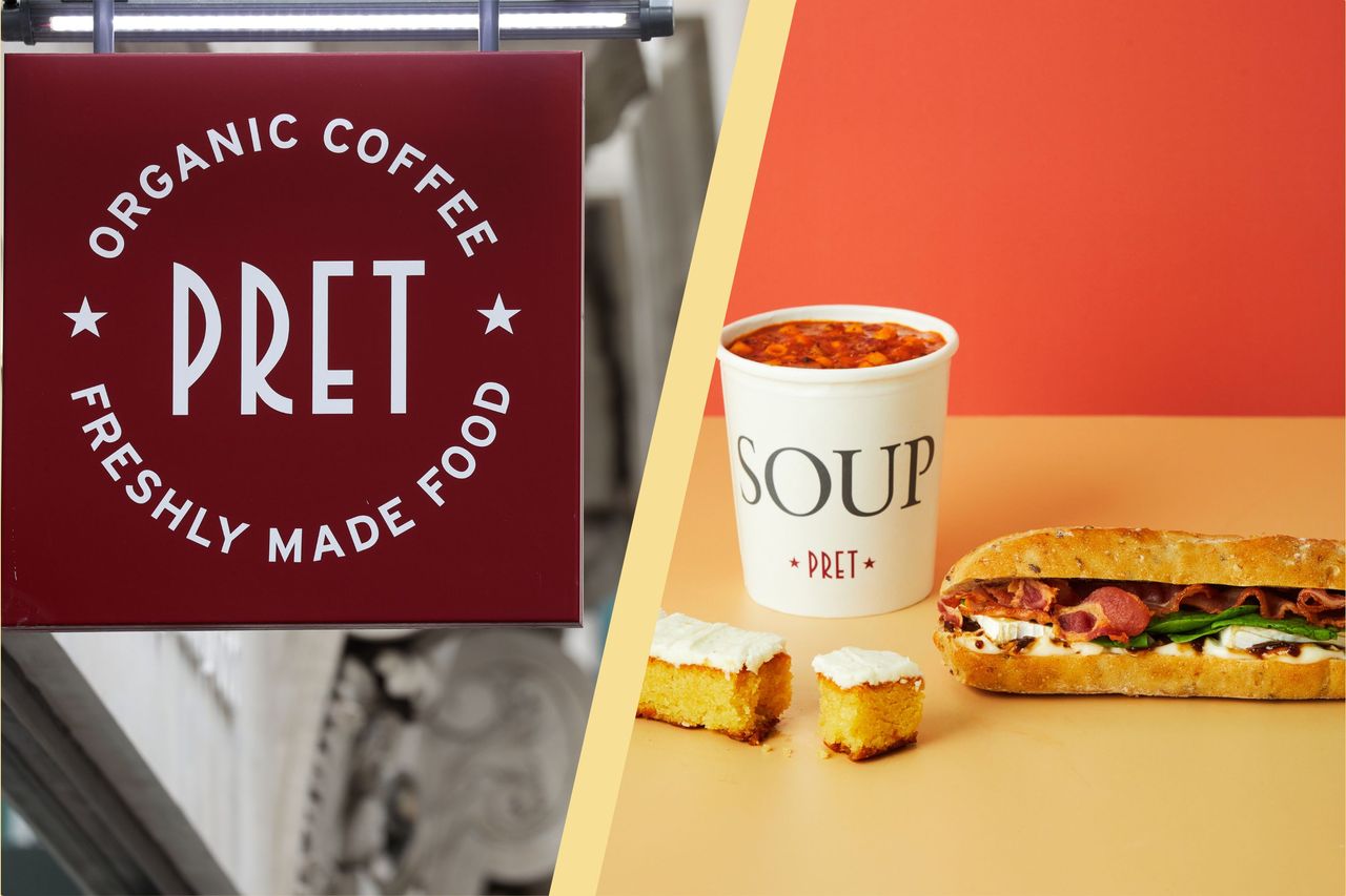 Pret sign split layour with Pret autumn menu