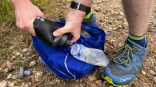 LifeStraw Peak Series Squeeze Bottle with Filter: filling up soft flasks using Squeeze filter
