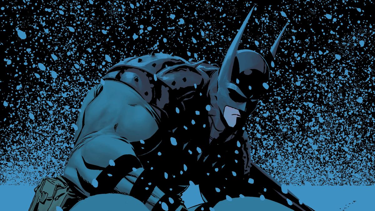 Absolute Batman in the snow.