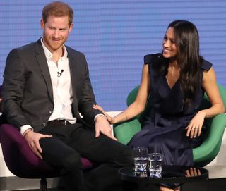Prince Harry and Meghan Markle attend the first annual Royal Foundation Forum held at Aviva