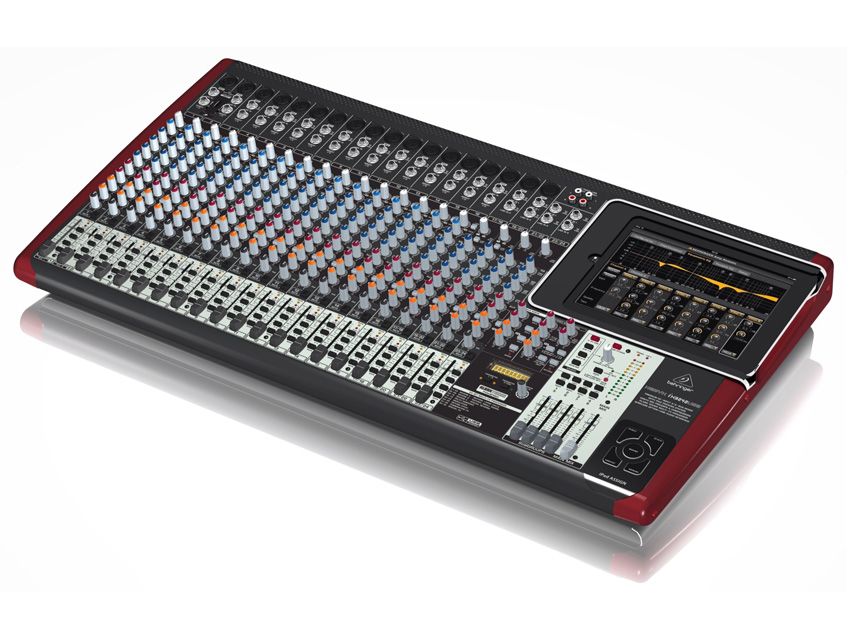 The Behringer iX3242USB. iX series mixers include a built-in iPad docking station.
