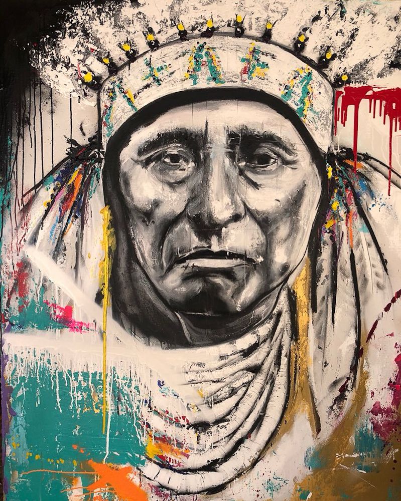 TJ Eisenhart painted this Native American portrait for former pro Christian Vandevelde