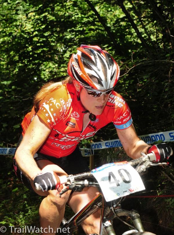 Katie Compton (Planet Bike) was climbing as well as anyone today