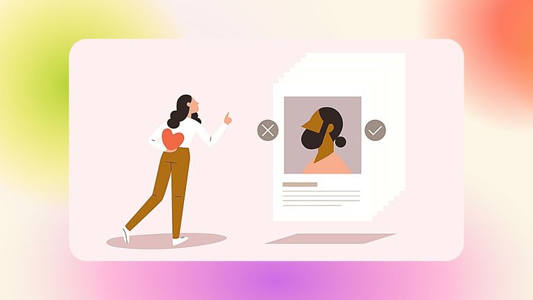 illustration of women on online dating app