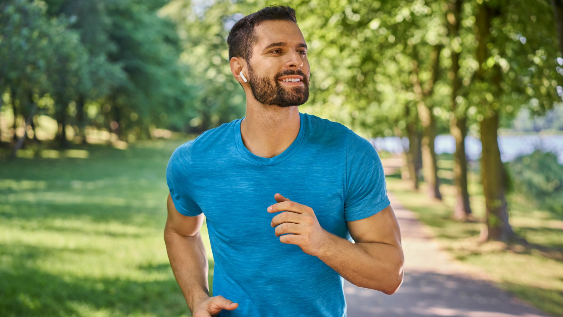 man running in the park