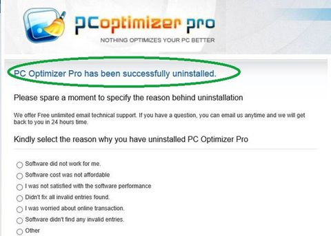 remove pc optimizer pro virus