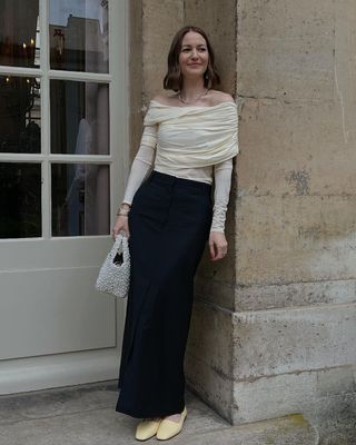 Rue rodier wears a party outfit