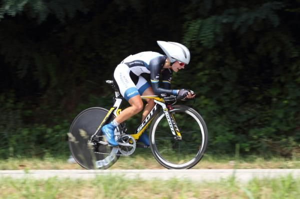 Emma Johansson (Hitec Products) got on the podium again with second in the time trial.