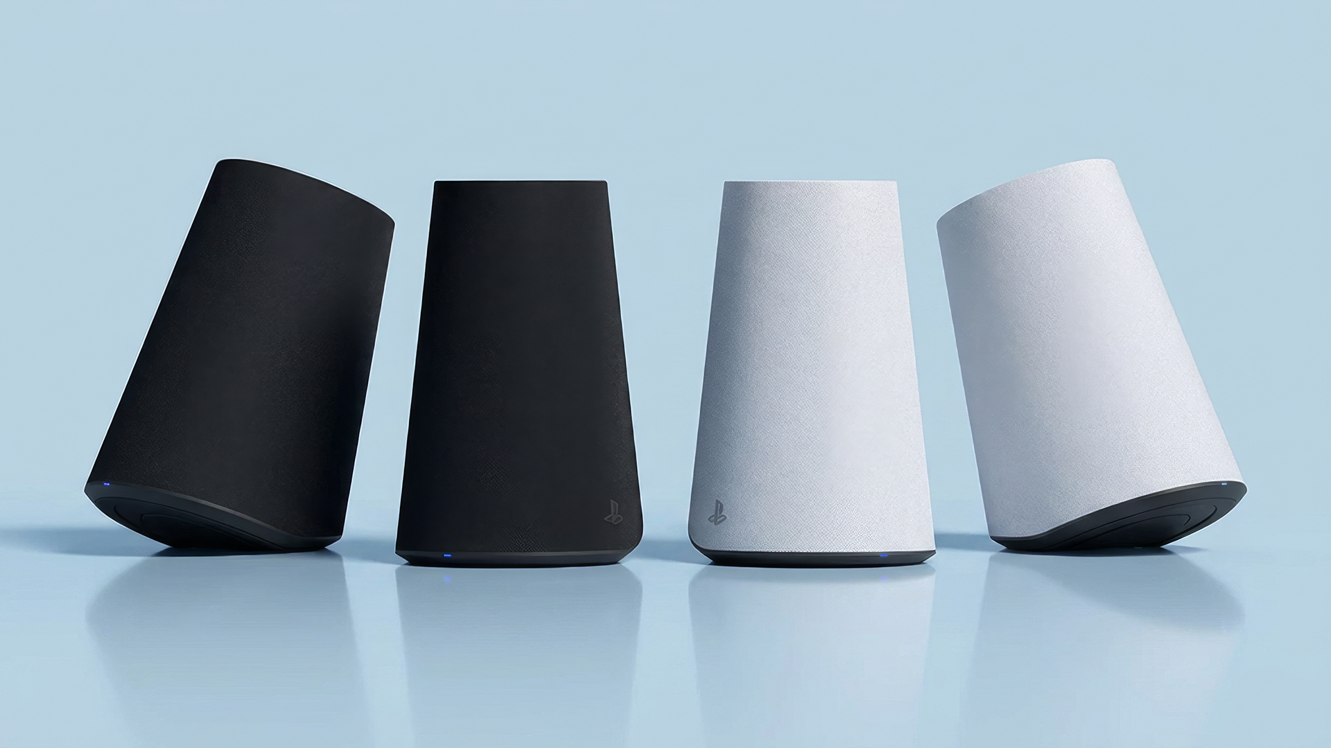 Sony Pulse Elevate wireless speakers on a blue background