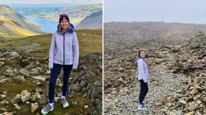 A picture of a person reviewing the Montane Vortic Waterproof Jacket whilst hiking