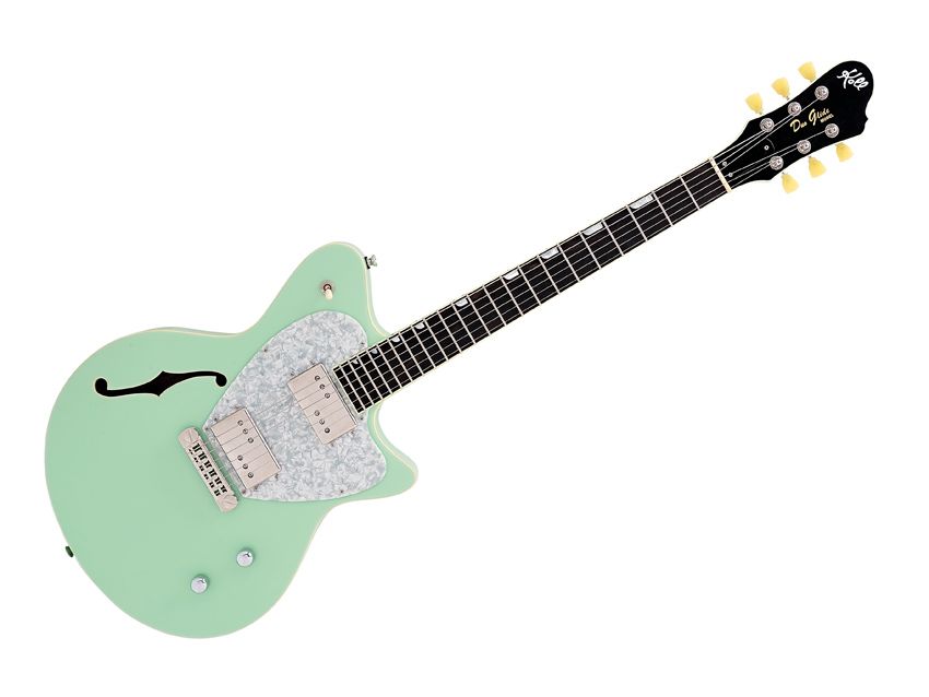 The Duo Glide's mahogany body is chambered and capped with a thin maple top.