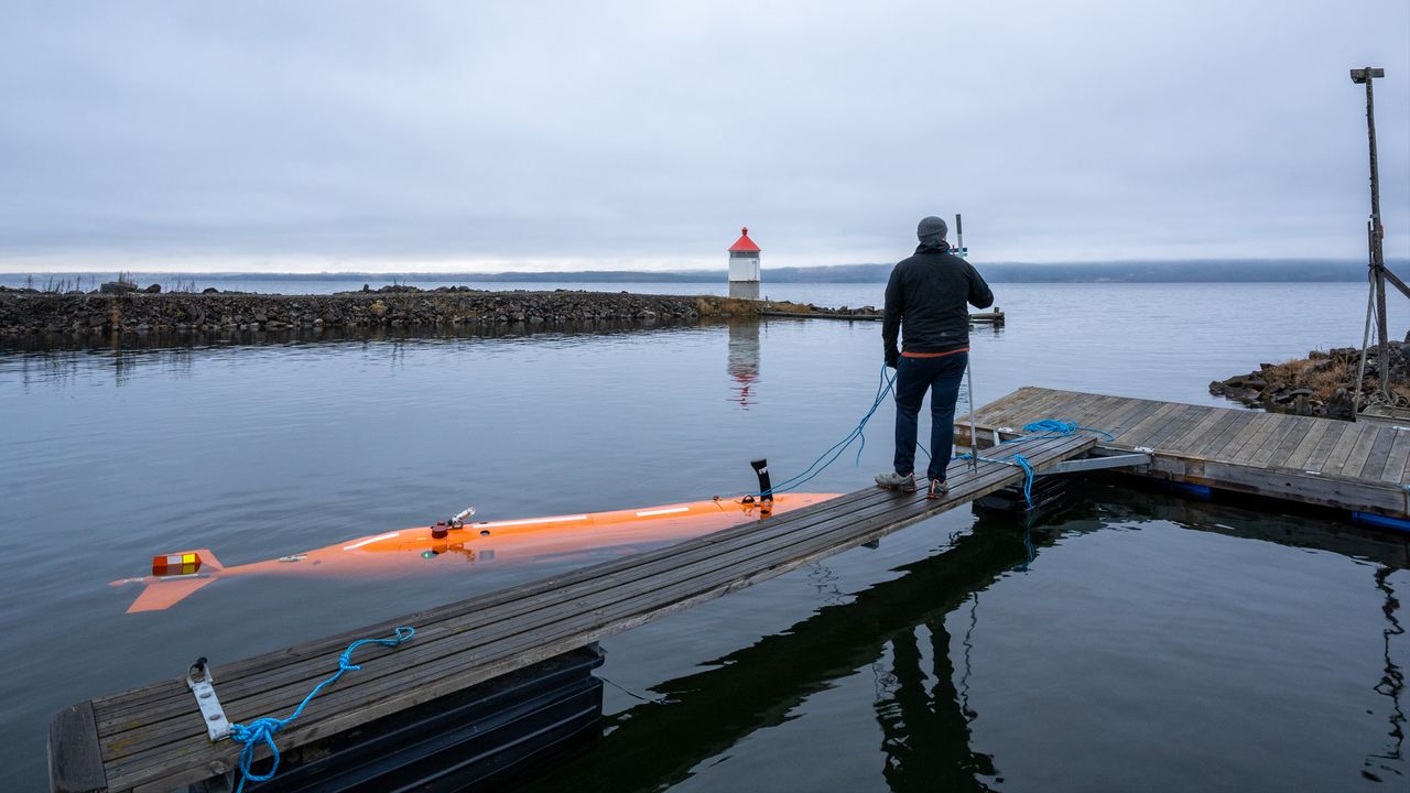 The sonar images of the wreck were made by an autonomous underwater vehicle that's being used to map the location of surplus ammunition dumped on the floor of the vast lake.
