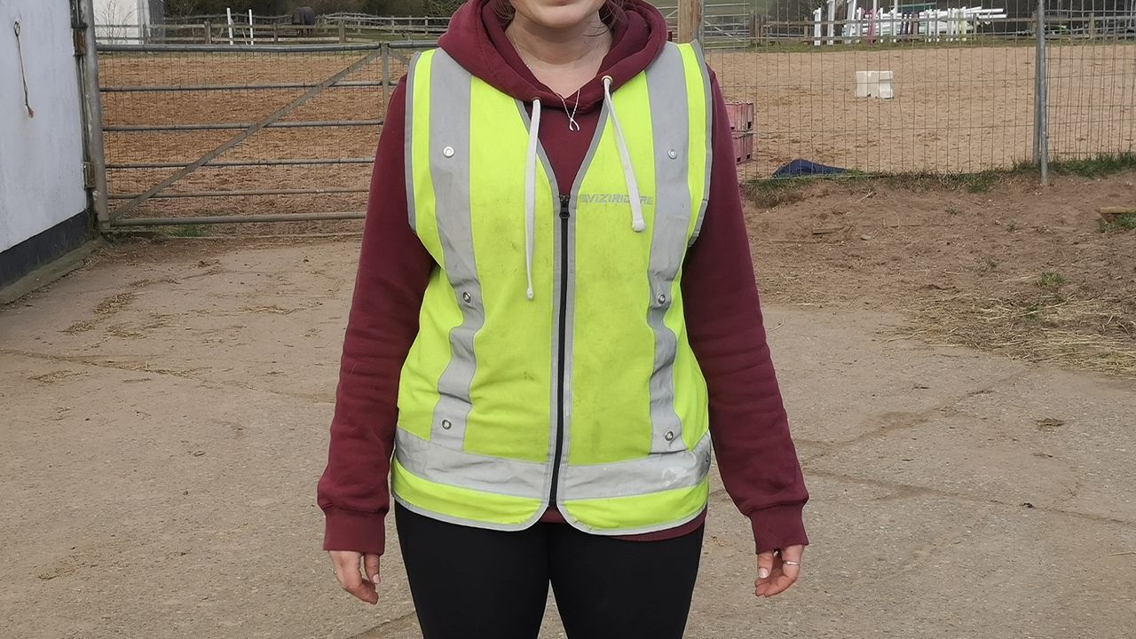 Vizirider Hi Vis Vest worn on ground