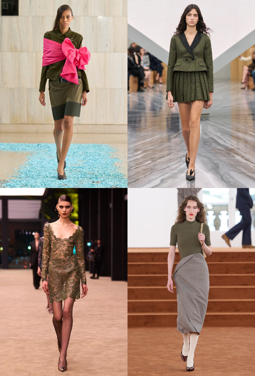 An image of the khaki colour trend, one of the biggest colour trends for summer 2026.
