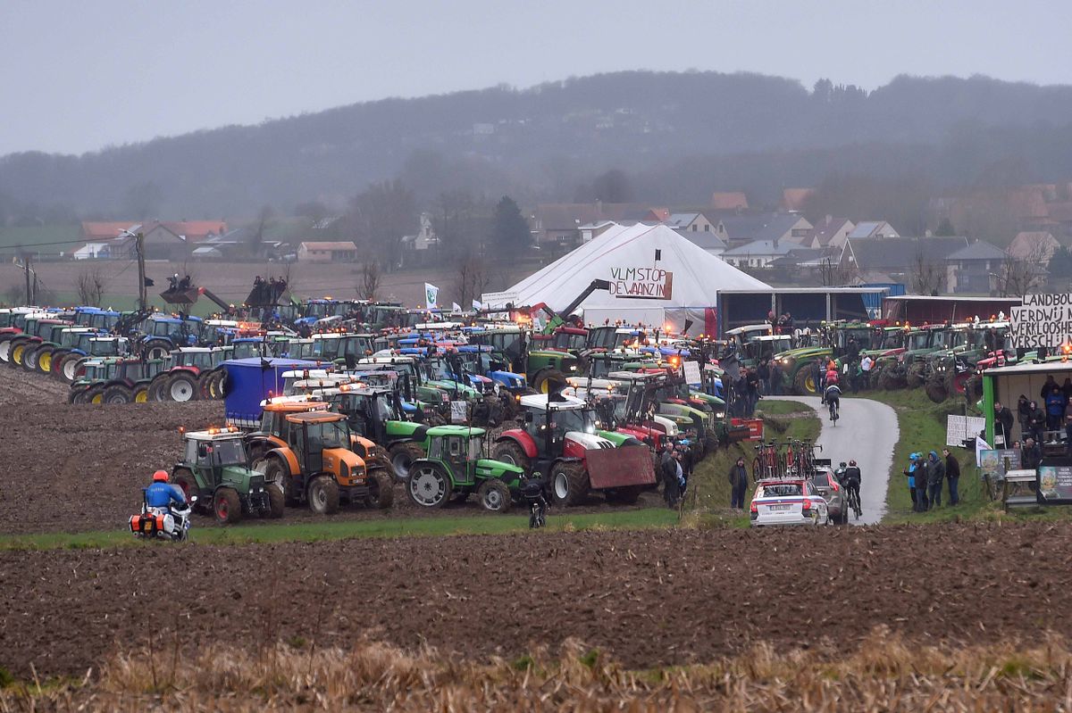 Local farmers made their presence known