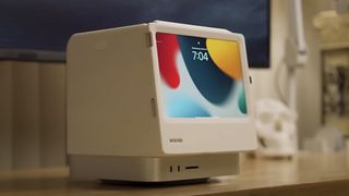 A 3D-printed iPad Mac Studio dock